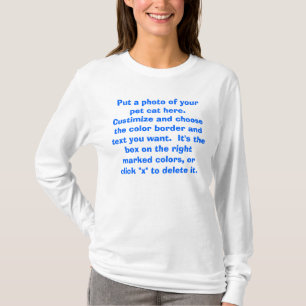 Camiseta Añada la foto de su gato en frente