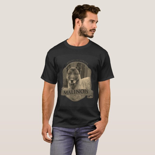 Camiseta Añada su foto - belga Malinois (Anverso completo)