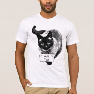 Camiseta Añada un mensaje a este gato divertido que lleva a