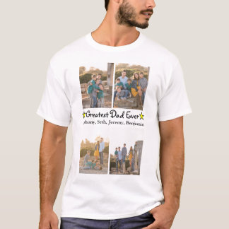 Camiseta Añadir 4 Collages de fotos el mejor día del padre