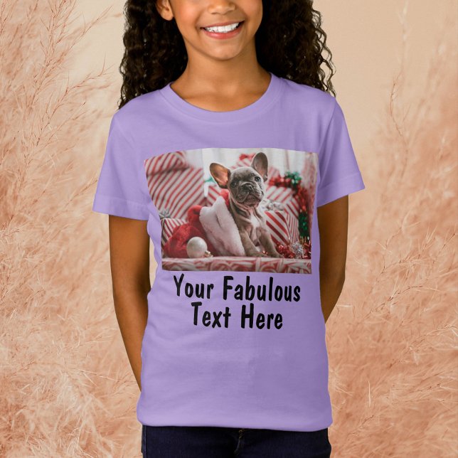 Camiseta Añadir Chicas Lavender Personalizado de foto y tex (Subido por el creador)