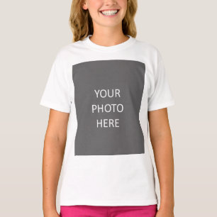 Camiseta Añadir el logotipo de imagen fotográfica blanco