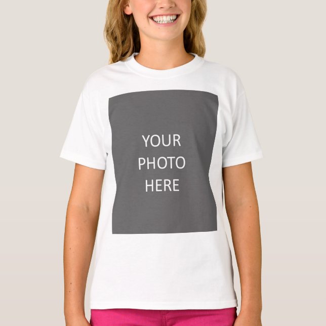 Camiseta Añadir el logotipo de imagen fotográfica blanco (Anverso)