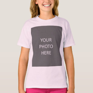 Camiseta Añadir el logotipo de la imagen color rosa pálido