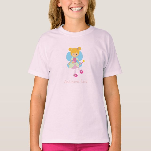 Camiseta Añadir el nombre Bonito Girly Fairy Princess T-shi (Anverso)