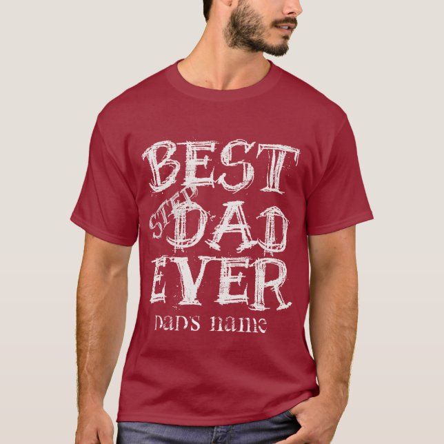 Camiseta Añadir el NOMBRE DE DAD CHALKBOARD MEJOR PASO PAPÁ (Anverso)