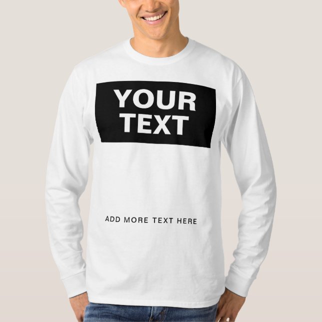 Camiseta Añadir el nombre del texto Foto Mens Modern Long S (Anverso)