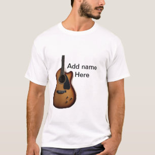 Camiseta Añadir el nombre texto guitarra acústica marrón ed