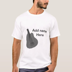Camiseta Añadir el nombre texto guitarra acústica marrón ed