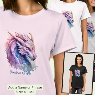 Camiseta Añadir frase de nombre, cabeza de cara de dragón