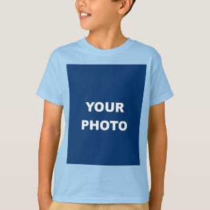 Camiseta Añadir imagen foto foto foto imagen azul claro