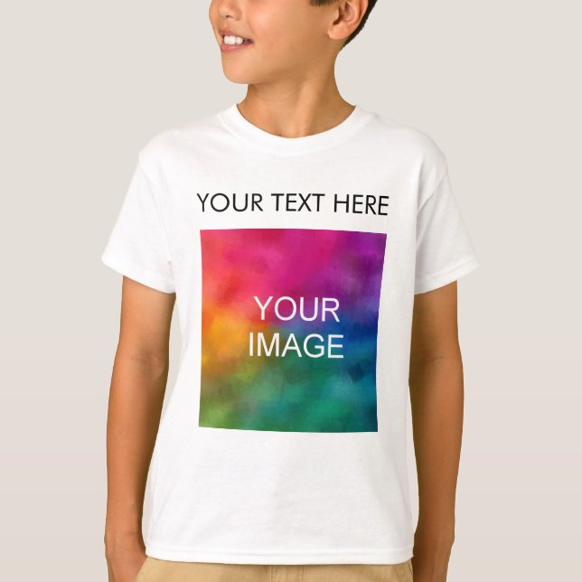 Camiseta Añadir imagen Personalizado de texto de texto plan (Anverso)