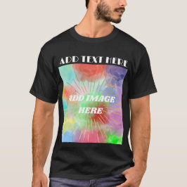 Camiseta Añadir la imagen de logotipo de texto doble cara c