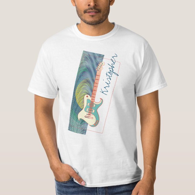 Camiseta Añadir nombre a la guitarra eléctrica moderna Guay (Anverso)