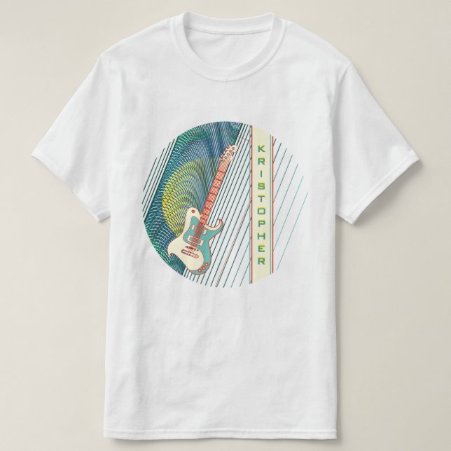 Camiseta Añadir nombre a la guitarra eléctrica moderna Guay (Diseño del anverso)