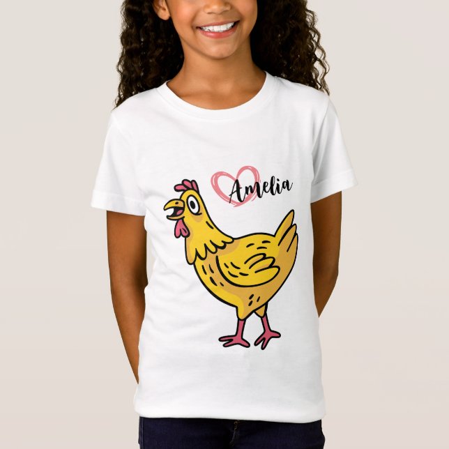 Camiseta Añadir nombre a los pollos Regalo de cumpleaños, c (Anverso)