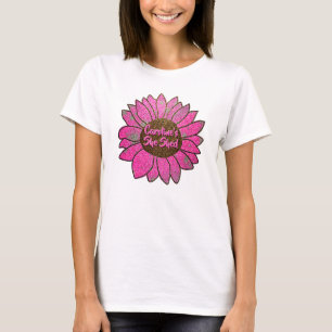Camiseta Añadir nombre cambiar texto Shed Sunflower rosado