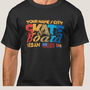Camiseta Añadir nombre ciudad texto Skateboard Urban SK8 co