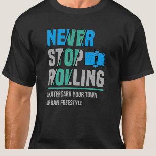 Camiseta Añadir nombre de ciudad Texto Skateboard Nunca dej