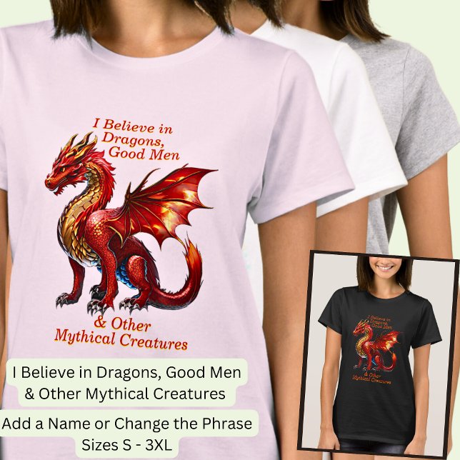 Camiseta Añadir nombre de texto, creo que dragones buenos h (Subido por el creador)