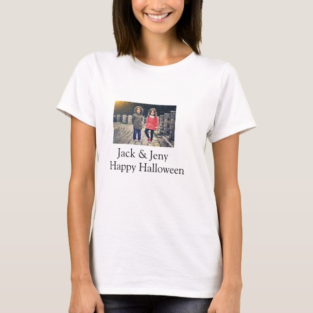 Camiseta añadir nombre de texto de foto niños de Halloween  (Anverso)