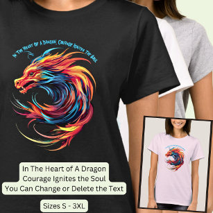 Camiseta Añadir nombre de texto, girando rojo dragón azul