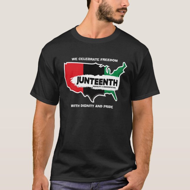 Camiseta Añadir nombre Editar texto Mapa de EE.UU. 19 de ju (Anverso)