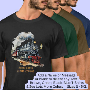 Camiseta Añadir nombre Fantasy Motor de vapor Locomotora Pi
