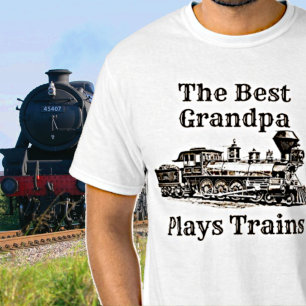 Camiseta Añadir nombre juega el abuelo del tren de vapor