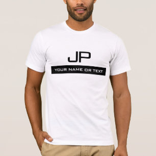 Camiseta Añadir nombre o texto elegante monograma masculino
