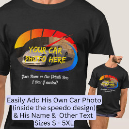 Camiseta Añadir nombre y foto de su auto, con el icono del 