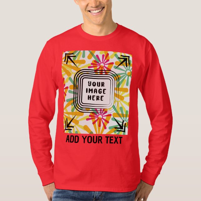 Camiseta Añadir Personalizable de texto y foto Personalizad (Anverso)