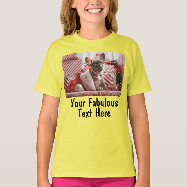 Camiseta Añadir Personalizado de foto y texto a Chicas amar (Anverso)