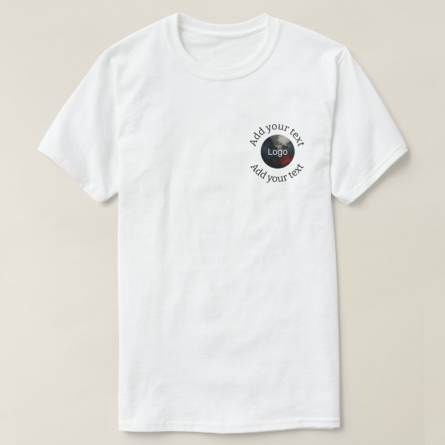Camiseta añadir su logotipo con texto doble (Diseño del anverso)