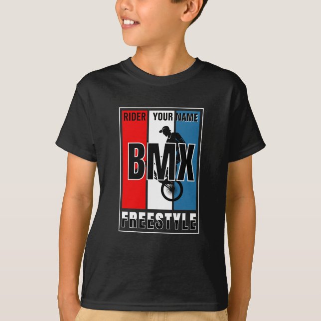 Camiseta Añadir su nombre BMX Freestyle Rider (Anverso)