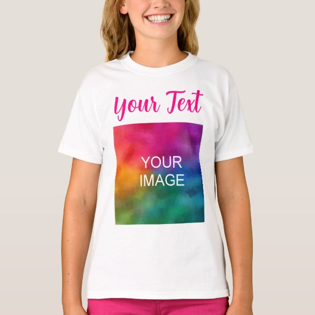Camiseta Añadir su nombre de texto de foto Guión Niños Chic (Anverso)