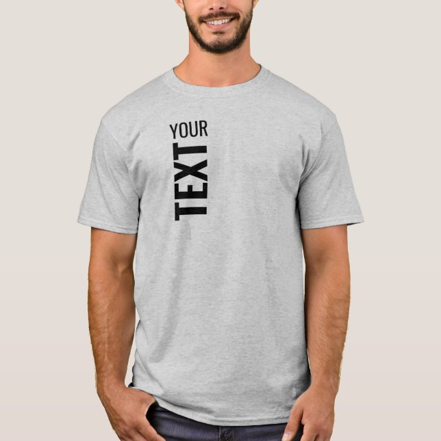 Camiseta Añadir texto aquí plantilla de moda gris básico de (Anverso)