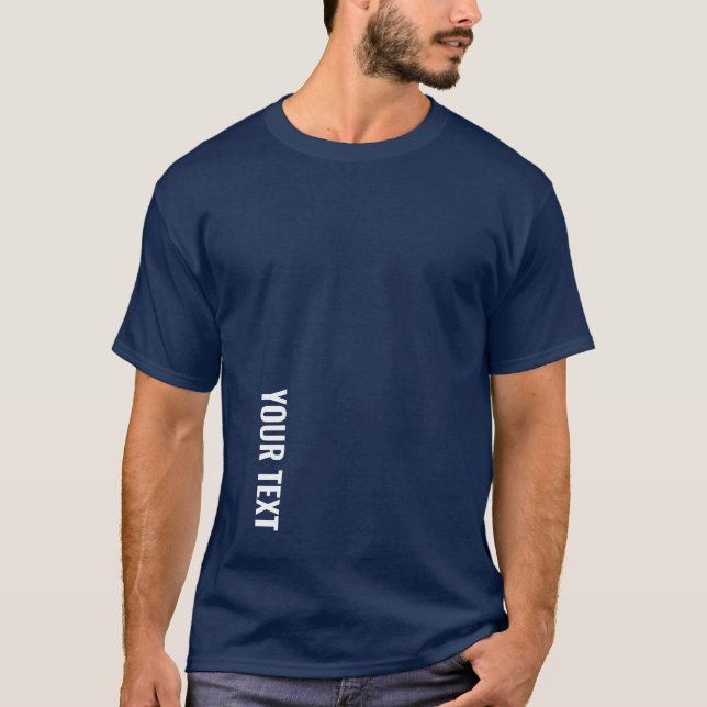 Camiseta Añadir texto aquí plantilla moderna Mens Navy azul (Anverso)