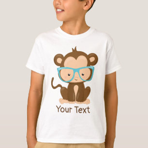 Camiseta Añadir tu mensaje de texto a los niños de monos Ha