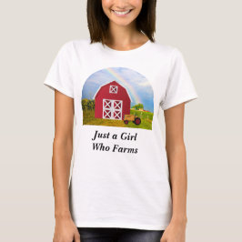 Camiseta Añadir tu nombre a Red Barn con cielo azul
