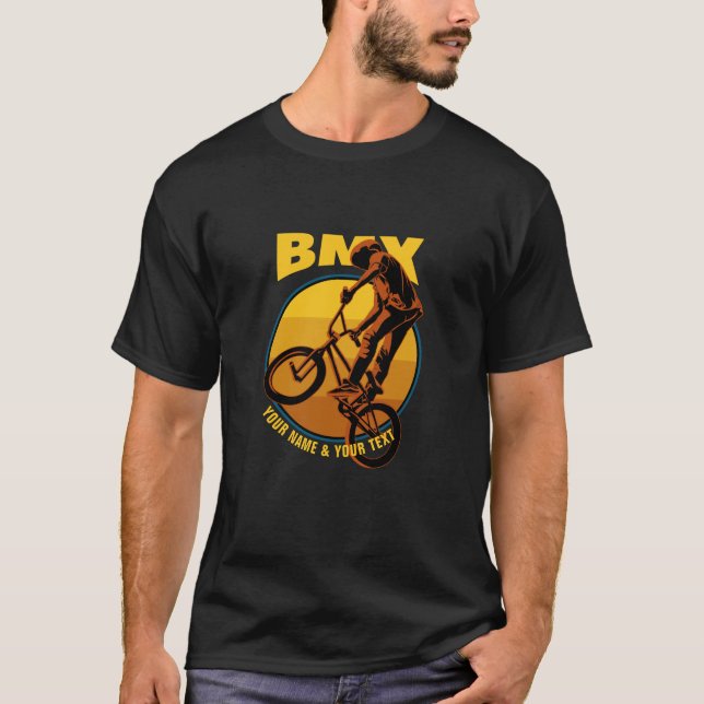 Camiseta Añadir tu nombre y texto, piloto volador BMX (Anverso)
