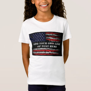 Camiseta Añadir tu propio texto a la bandera norteamericana