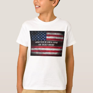 Camiseta Añadir tu texto a la bandera estadounidense