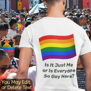 Camiseta Añadir tu texto Bandera del Arcoiris del Orgullo G