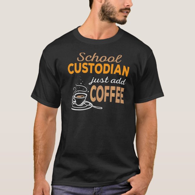 Camiseta Añadir un custodio de la escuela de café (Anverso)