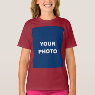 Camiseta Añadir un marrón del logotipo de imagen fotográfic