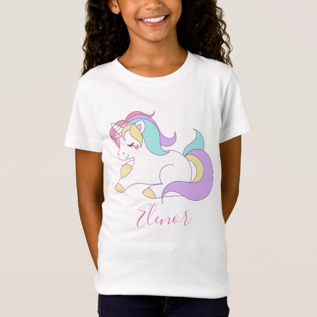 Camiseta Añadir un nombre corto unicornio (Anverso)