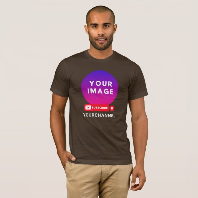 Camiseta Añadir un nombre de canal de YouTube de fotos (Anverso completo)