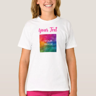Camiseta Añadir un nombre de texto de foto Chicas plantilla