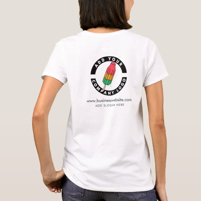 Camiseta Añadir URL y eslogan al sitio web de la empresa co (Reverso)